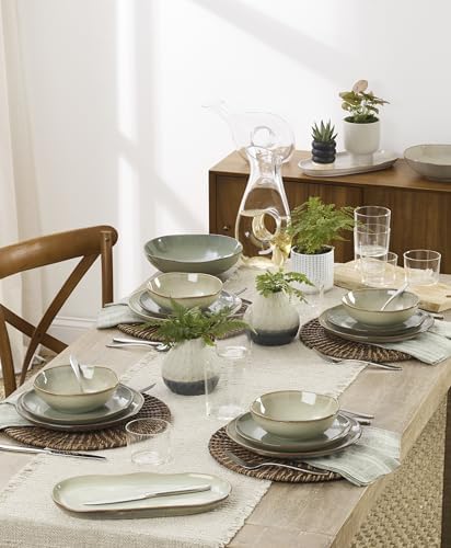 897205 Organic Shades 12-Piece Dinnerware Set, Sage Green in Green, alternate view 2