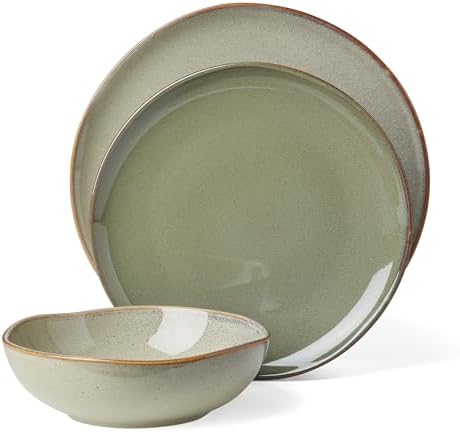 897205 Organic Shades 12-Piece Dinnerware Set, Sage Green in Green, alternate view 3