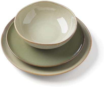 897205 Organic Shades 12-Piece Dinnerware Set, Sage Green in Green, alternate view 7