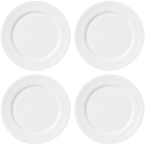 897286 Tin Can Alley Dinner Plates, Set of 4 in 4 Count in White