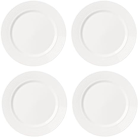 897289 Tin Can Alley Dinner Plates, Set of 4 in 4 Count in White