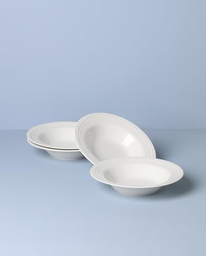 897294 Tin Can Alley Rimmed Pasta/Soup Bowls, Set of 4 in 4 Count in White, alternate view 3