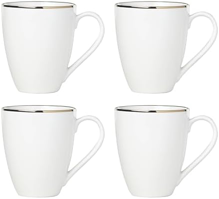 897317 Trianna Mugs, Set of 4 in 4 Count in White