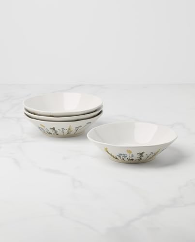 898388 Wildflowers Pasta Bowls, Set Of 4 in 4 Count in White, alternate view 3