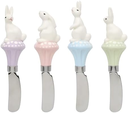 898519 Bunny Hop 4-Piece Cheese Spreader Set in Metallic