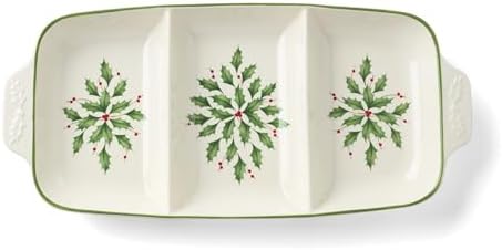 899166 Holiday Carved Divided Dish in Multicolor