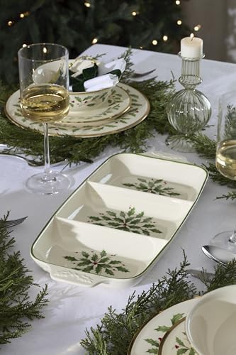 899166 Holiday Carved Divided Dish in Multicolor, alternate view 2