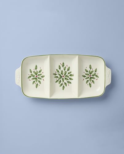 899166 Holiday Carved Divided Dish in Multicolor, alternate view 3