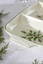 899166 Holiday Carved Divided Dish in Multicolor, alternate view 4