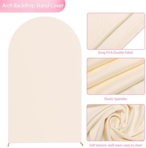 8FT Arch Backdrop Cover Beige Arch Covers Strethy Backdrop, alternate view 4
