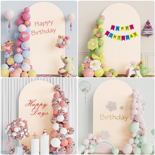 8FT Arch Backdrop Cover Beige Arch Covers Strethy Backdrop, alternate view 5