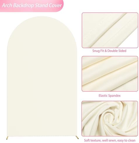 8FT Arch Backdrop Cover Ivory Arch Covers Strethy Backdrop, alternate view 4