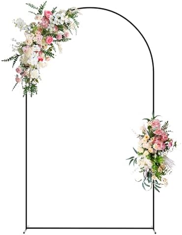 8FT Arch Backdrop Stand Black Metal Wedding Arch Backdrop Stand