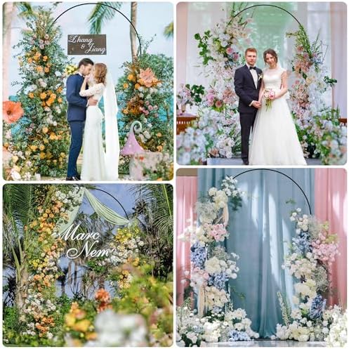 8FT Arch Backdrop Stand Black Metal Wedding Arch Backdrop Stand, alternate view 6
