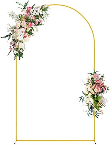8FT Arch Backdrop Stand Gold Metal Wedding Arch Backdrop Stand
