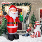 8FT Christmas Inflatable Santa, LED-lit Outdoor Blow up Santa Claus Decoration, Classic Standing Santa, alternate view 2