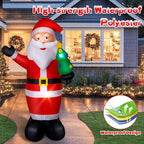 8FT Christmas Inflatable Santa, LED-lit Outdoor Blow up Santa Claus Decoration, Classic Standing Santa, alternate view 3