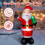 8FT Christmas Inflatable Santa, LED-lit Outdoor Blow up Santa Claus Decoration, Classic Standing Santa, alternate view 4