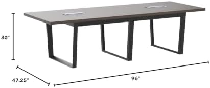 8FT Conference Table with Cable Management Grommets - Modern Rectangle Office Meeting/Boardroom Table with, alternate view 2