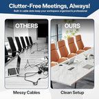 8FT Conference Table with Cable Management Grommets - Modern Rectangle Office Meeting/Boardroom Table with, alternate view 4