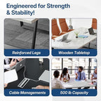 8FT Conference Table with Cable Management Grommets - Modern Rectangle Office Meeting/Boardroom Table with, alternate view 5