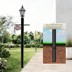 8FT Direct Burial Lamp Post, Split Street Light Pole with Cross Arm Lighting Post Fixtures for Pathway Courtyard, alternate