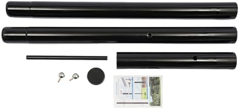 8FT Direct Burial Lamp Post, Split Street Light Pole with Cross Arm Lighting Post Fixtures for Pathway Courtyard, alternate