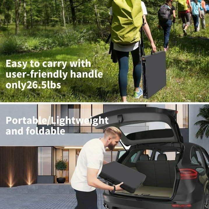 8Ft Foldable Table Portable Plastic Folding Table with Safety Locks, Lightweight & Durable for Parties, Dining, alternate