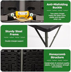8FT Folding Table | Black | Portable Plastic Table, alternate view 5