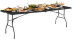 8FT Folding Table | Black | Portable Plastic Table