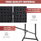 8FT Folding Table | Black | Portable Plastic Table, alternate view 5