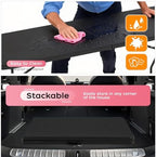 8FT Folding Table | Black | Portable Plastic Table, alternate view 6