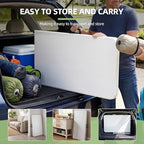 8FT Folding Table Portable Picnic Table Heavy-Duty Fold-in-Half Utility 8 Foot Foldtable Table with Carry Handle, alternate