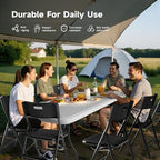 8FT Folding Table Set with 10 Chairs - Heavy-Duty 660 lb Table & 330 lb Chairs, Portable Folding Furniture, alternate view 4