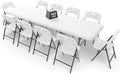 8FT Folding Table Set with 10 Folding Chairs, Heavy Duty 660 lbs Table & 600 lbs Chairs, Portable Folding