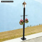 8FT Outdoor Lamp Post, Split Street Light Pole with Cross Arm Base Mount Lighting Post Fixtures for Pathway, alternate view 2