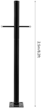 8FT Outdoor Lamp Post, Split Street Light Pole with Cross Arm Base Mount Lighting Post Fixtures for Pathway, alternate view 6