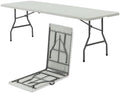 8FT Portable Commercial Plastic Folding Table, Heavy Duty