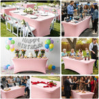 8ft Stretch Spandex Table Cover for Standard Folding Tables[6 packs, Pink], alternate view 4