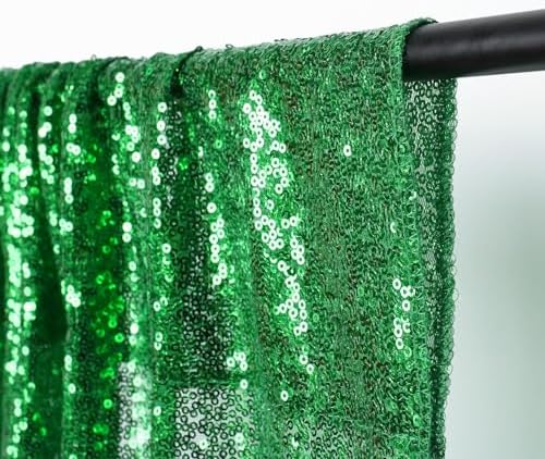 8FT x 10FT Green Sequin Photography Backdrop Curtain for Party Decoration, Green in 8 x 10ft in Green, alternate view 4