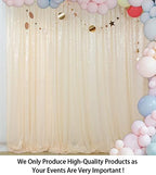 8FT x 10FT Ivory Sequin Backdrop | Sparkle Fabric Drapes for Photoshoots | Glitter Background for Birthday, alternate view 2