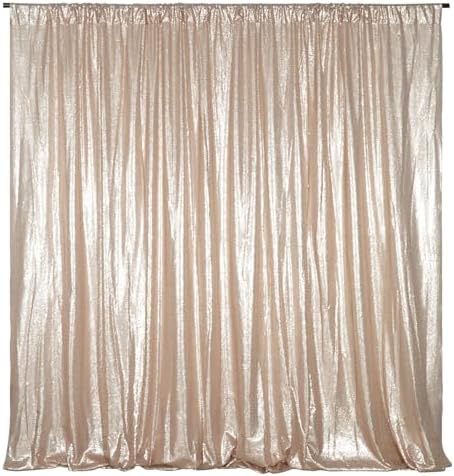 8FT x 10FT Sequin Photography Backdrop Curtain for Party Decoration, Champagne in 8 x 10ft in Champagne, alternate view 2