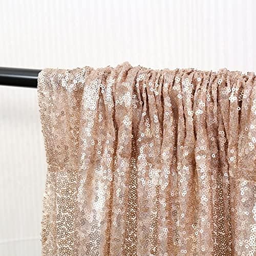 8FT x 10FT Sequin Photography Backdrop Curtain for Party Decoration, Champagne in 8 x 10ft in Champagne, alternate view 3