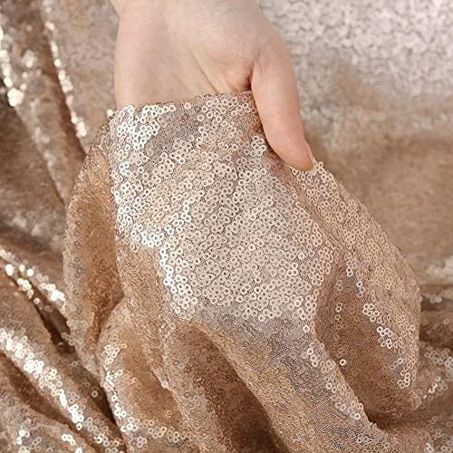 8FT x 10FT Sequin Photography Backdrop Curtain for Party Decoration, Champagne in 8 x 10ft in Champagne, alternate view 4