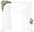 8FT x 8FT Backdrop Stand Heavy Duty with Base, White Portable Adjustable Pipe and Drape Backdrop Stand Kit
