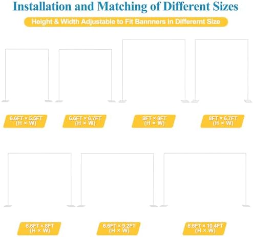 8FT x 8FT Backdrop Stand Heavy Duty with Base, White Portable Adjustable Pipe and Drape Backdrop Stand Kit, alternate view 2
