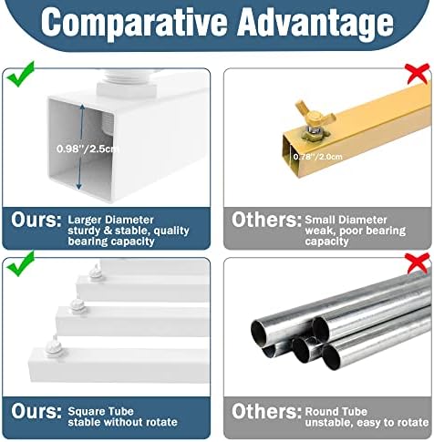 8FT x 8FT Backdrop Stand Heavy Duty with Base, White Portable Adjustable Pipe and Drape Backdrop Stand Kit, alternate view 3