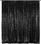 8FT x 8FT Black Sequin Backdrop Curtain Photography for Birthday Party Baby Shower Wedding Thanksgiving Holiday