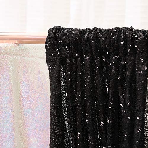8FT x 8FT Black Sequin Backdrop Curtain Photography for Birthday Party Baby Shower Wedding Thanksgiving Holiday, alternate