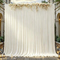 8ftx10ft Wrinkle Free Beige Backdrop Curtain - 10 Feet Photography Backdrop Drapes, Silky Polyester Back Drop